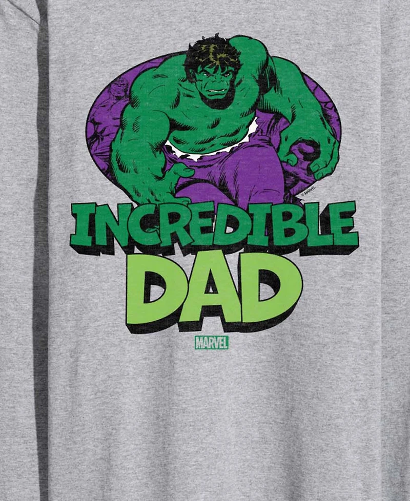 Airwaves Men's The Hulk Incredible Dad Long-Sleeve Graphic T-Shirt