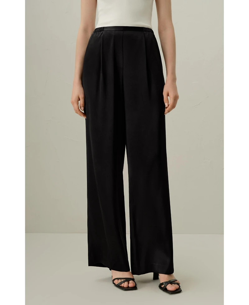 Lilysilk Women's Double-Faced Silk Charmeuse Pant