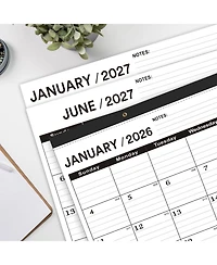 Gnuadz Desk Calendar 18 Month Pvc Cover Round Holes Notes 2026