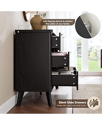 homfan Modern Fluted 6-Drawer Dresser