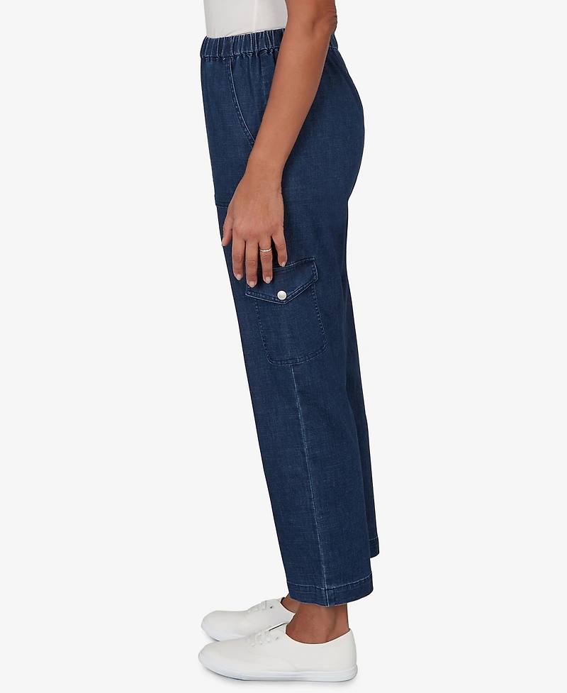 Alfred Dunner Petite Indigo Girls Pull-On Cargo Pocket Jeans