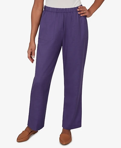 Alfred Dunner Petite Grand Bazaar Textured Pull-On Pants