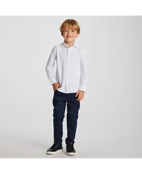 Andy and Evan Little Boys White Knit-Tech Shirt