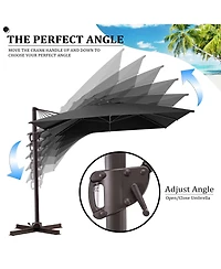 Pellebant Outdoor Patio 9X11FT Aluminum Cantilever Umbrella