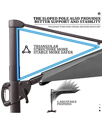 Pellebant Outdoor Patio 9X11FT Aluminum Cantilever Umbrella