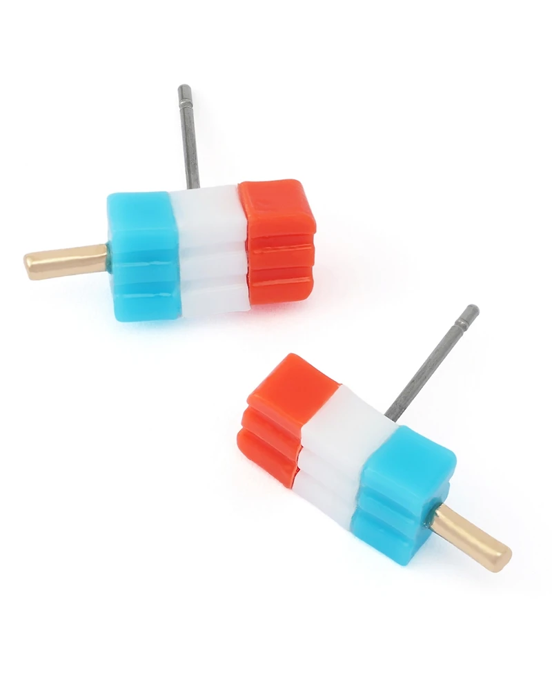 Betsey Johnson Blue Americana Popsicle Stud Earrings