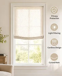 Shadisfy Soft Linen Blend Cordless Relaxed Roman Shade