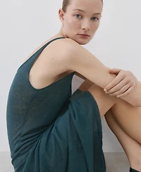 Mango Women's Knit Linen-Blend Dress