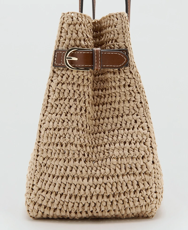 Mango Women's Natural-Fiber City Bag