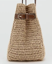 Mango Women's Natural-Fiber City Bag