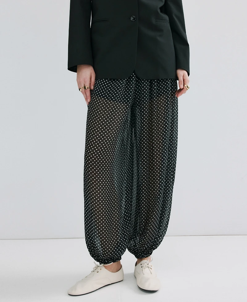 Mango Women's Polka-Dot Balloon Pants