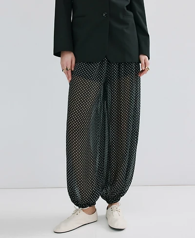 Mango Women's Polka-Dot Balloon Pants
