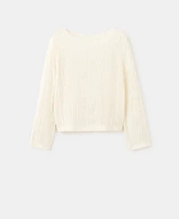 Mango Women's Frayed Open-Knit Sweater