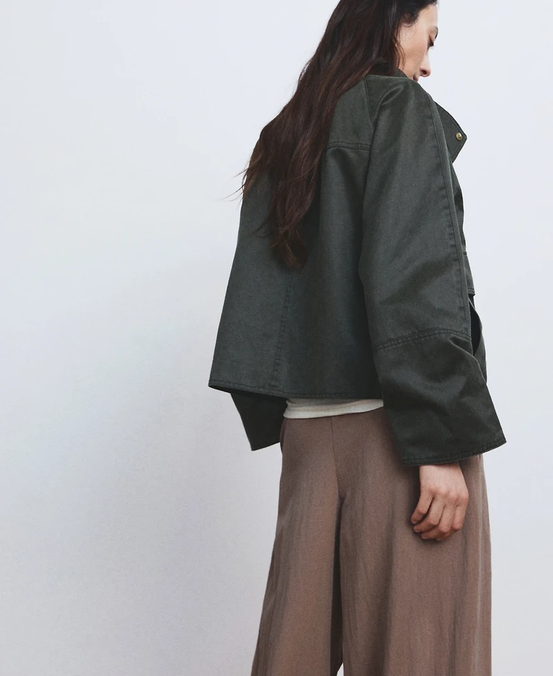 Mango Women's Pockets Funnel Neck Parka Jacket