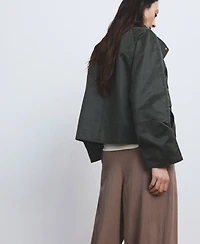 Mango Women's Pockets Funnel Neck Parka Jacket