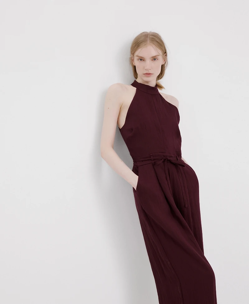 Mango Women's Halter-Neck Lyocell Jumpsuit