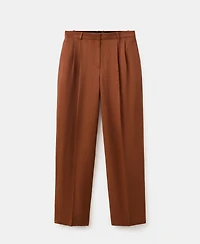 Mango Women's Linen-Blend Pleated Pants
