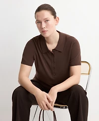 Mango Women's Knitted Polo-Neck Sweater