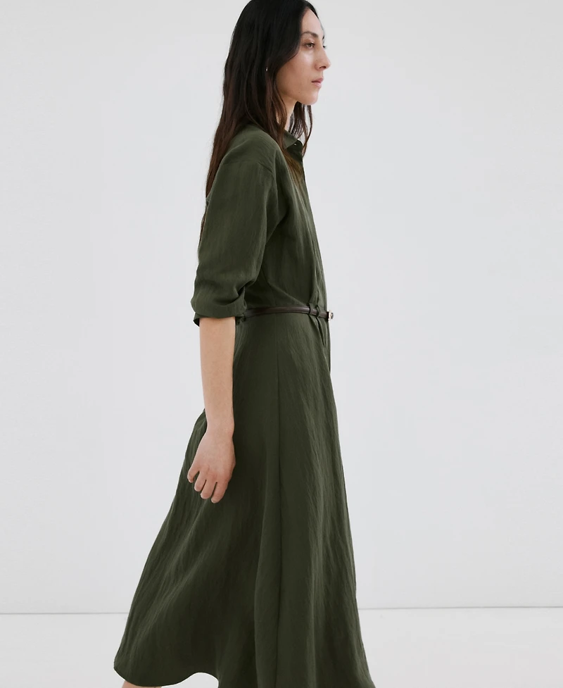 Mango Women's Lyocell Belted Shirt Dress