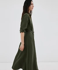 Mango Women's Lyocell Belted Shirt Dress