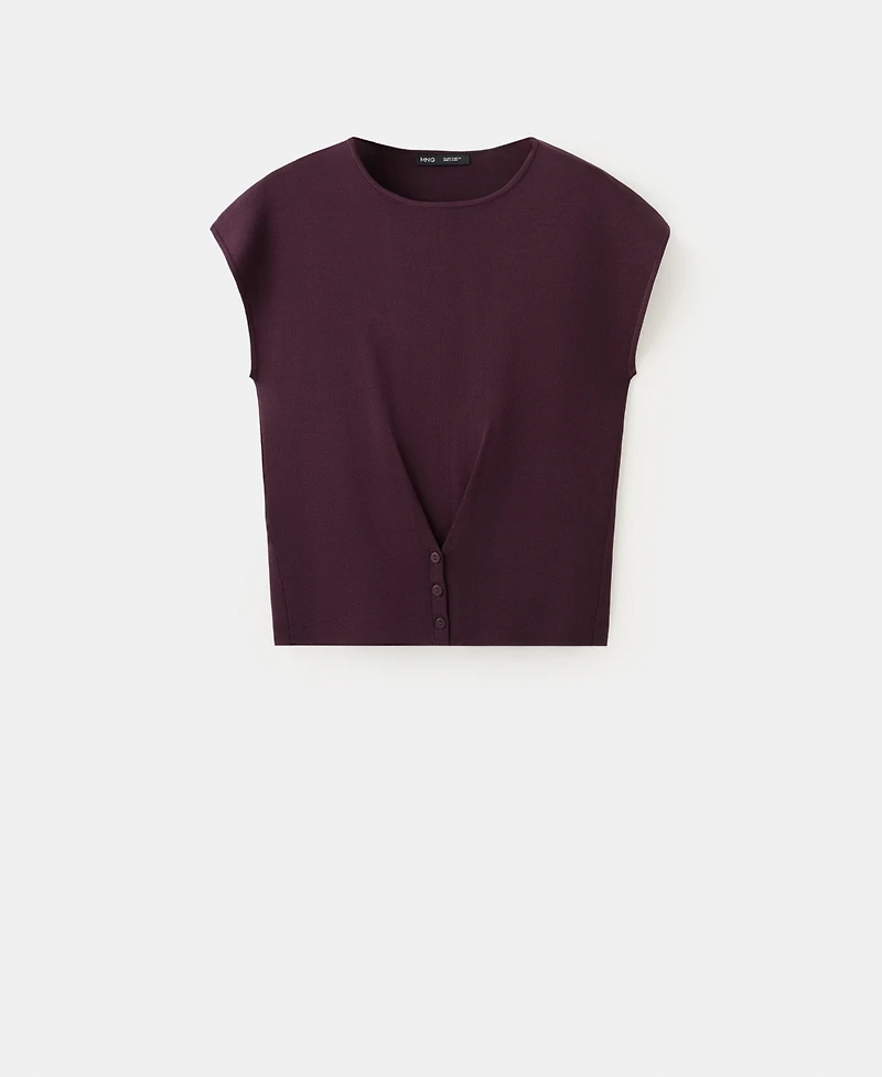 Mango Women's Buttoned Knit Top
