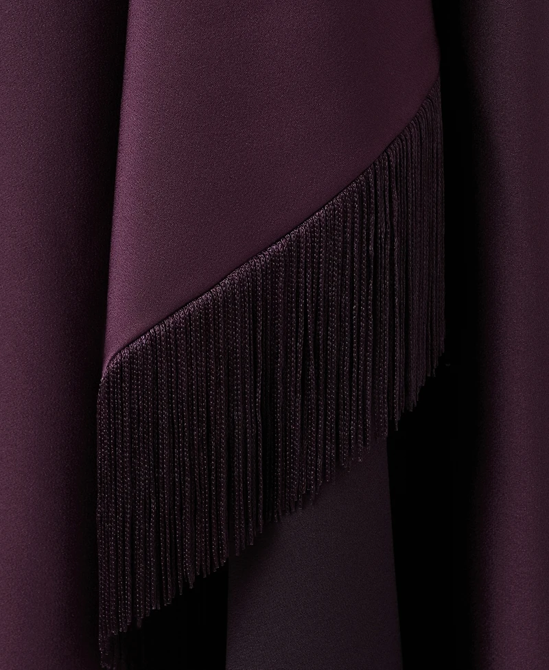 Mango Women's Fringes Asymmetrical Satin Dress