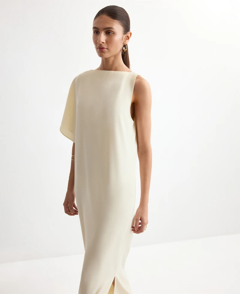 Mango Women's Asymmetrical Sleeves Long Dress