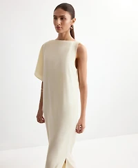 Mango Women's Asymmetrical Sleeves Long Dress