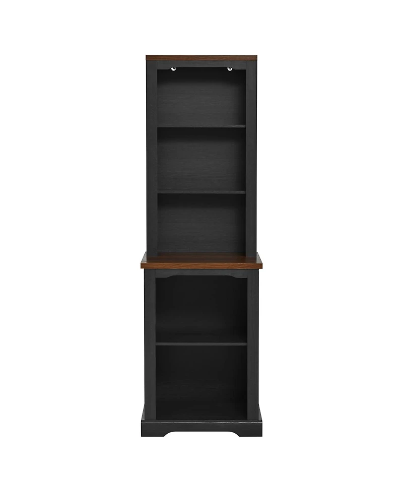 Streamdale Furniture Two-Piece Elegant Freestanding Tall Cabinet with Curved Shelving