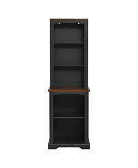 Streamdale Furniture Two-Piece Elegant Freestanding Tall Cabinet with Curved Shelving