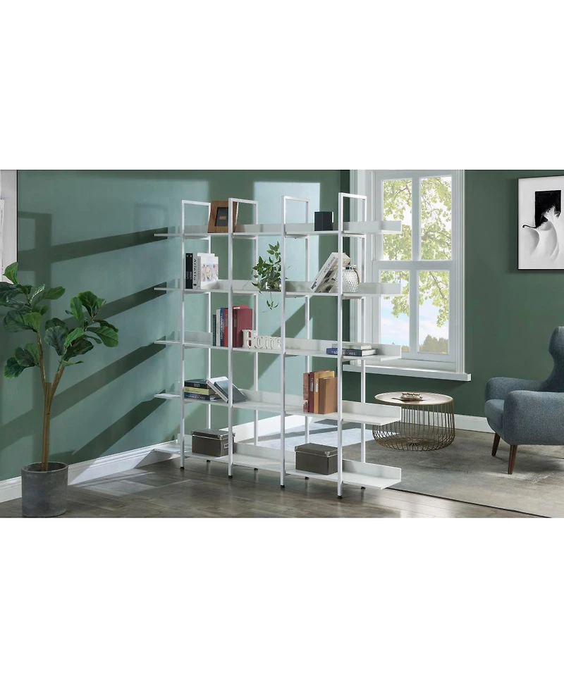 Streamdale Furniture 5-Tier Vintage Industrial Open Bookshelf with Metal Frame
