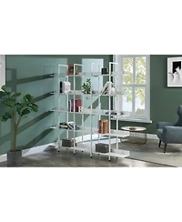 Streamdale Furniture 5-Tier Vintage Industrial Open Bookshelf with Metal Frame