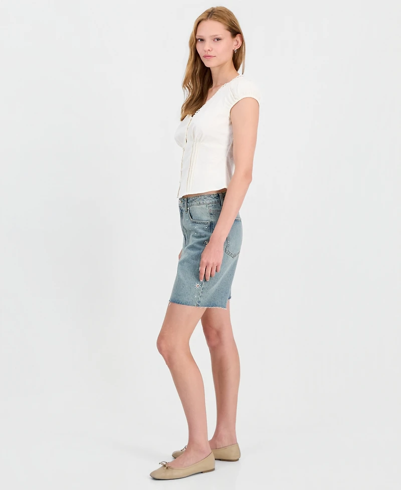 And Now This Women's Studded Raw-Hem Jean Shorts, Macy's Exclusive