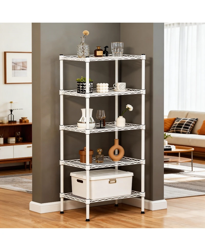 Streamdale Furniture 5-Tier Adjustable Heavy-Duty Metal Wire Shelving Unit