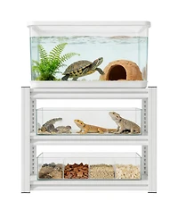 Streamdale Furniture Heavy-Duty 3-Tier Adjustable Metal Aquarium Stand for 20-30 Gallon Tanks