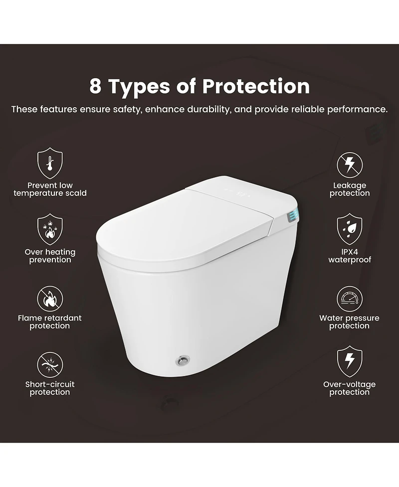 Casainc Tankless Smart Bathroom Fixture with Powerful Flush and Multi-Function Cleaning Modes