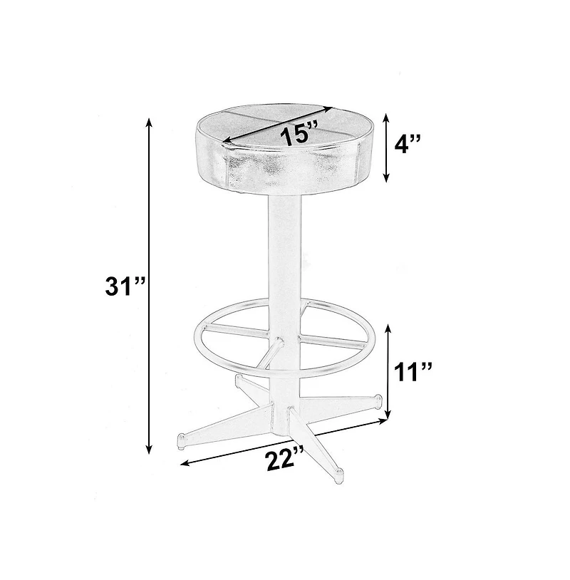 Butler Specialty Malcolm 30 in. Seat Height Leather and Iron Bar Stool