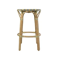 Butler Specialty Ballito 30 in. Seat Height Oval Rattan Bar Stool with Footrest