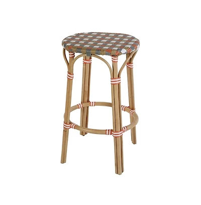 Butler Specialty Ballito Seat Height Oval Rattan Bar Stool with Footrest