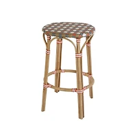 Butler Specialty Ballito Seat Height Oval Rattan Bar Stool with Footrest