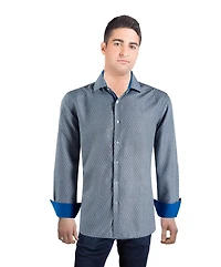Elie Balleh Men's Slim Fit Geometric Print Shirt