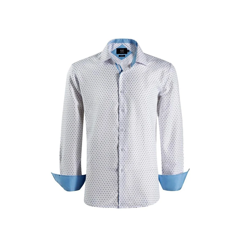 Elie Balleh Men's Slim Fit Modern Ditsy Print Shirt