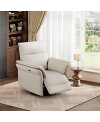 gaomon Power Recliner Glider Chair with Smooth Swivel and Rocking Motion Recline Usb Charging Port Premium Chenille Fabric and Double Armrests