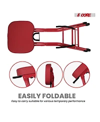 5 Core Guitar Stool 3.15" Padded Chair Foldable Heavy Duty Music Seat Built in Foot Rest Guitar Stand