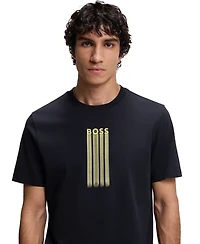 Boss by Hugo Men's Cotton-Jersey Logo Artwork T-Shirt