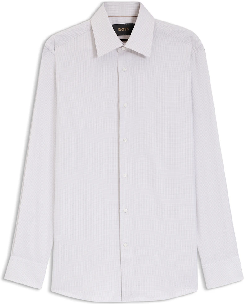 Boss by Hugo Men's Italian-Made Structured Cotton Slim-Fit Dress Shirt