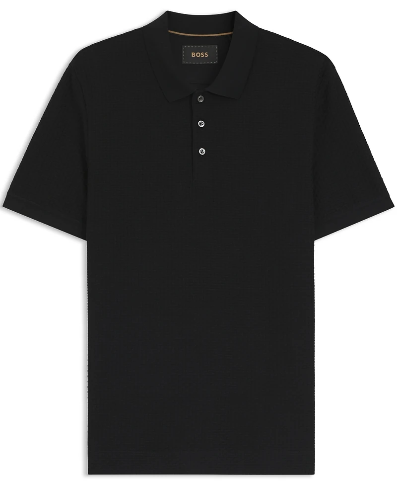 Boss by Hugo Men's Mercerized Cotton Basket Weave Polo Shirt