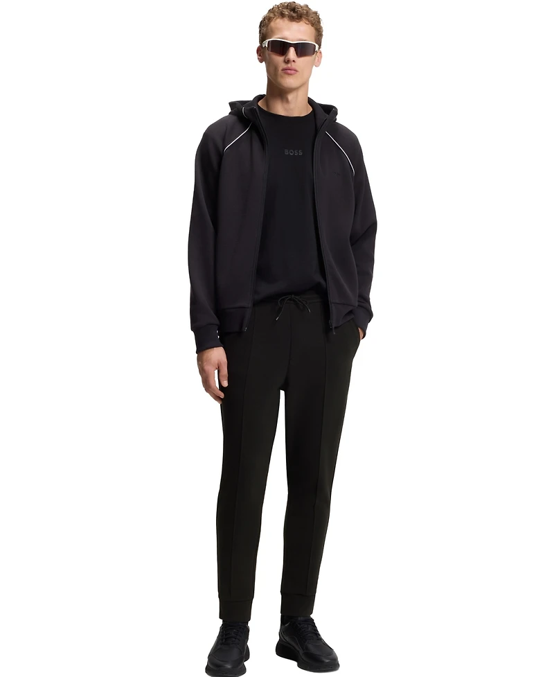 Boss by Hugo Men's Piped-Detail Cotton-Blend Tracksuit Bottom Pants