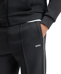 Boss by Hugo Men's Piped-Detail Cotton-Blend Tracksuit Bottom Pants