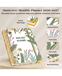 Gnuadz Planner 18 Month Weekly Monthly Daily Spiral Hardcover Agenda Organizer Tabs Calendar Tree 2026-2027